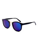 Crossroad Mirrored Square Sunglasses, Black