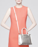 Capri Stingray & Vitello Bag, Silver/White