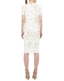 Boulder-Print Midi Pencil Skirt, Cream