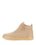 Men's Croc-Embossed Leather High-Top Sneaker