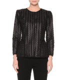 Laser-Cut Scalloped Jacket, Black