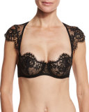 Jamais Le Premier Soir Cap-Sleeve Balconette Bra, Black