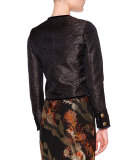 Chinoiserie-Border Short Jacket, Black
