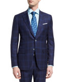 Super 140s Plaid Suit, Navy