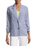 Two-Button Pique Boyfriend Jacket