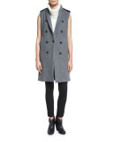 Ashton Tailored Wool-Blend Vest, Heather Gray