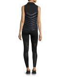 Vitality Lace-Panel Sport Leggings, Grenache