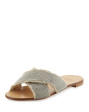 Edgeway Frayed Chain Sandal, Platinum