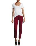 Brushed Sateen Skinny Ankle Jeans