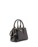Saffiano Lux Micro Tote Bag w/Shoulder Strap, Black (Nero)