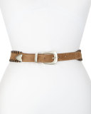 McKenzie Suede Belt w/Whipstitch Trim