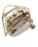 Molly Small Woven Messenger Bag, Gold