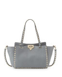 Rockstud Mini Tote Bag, Gray