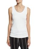Monili-Tipped Scoop-Neck Tank Top