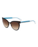 Notched Cat-Eye Sunglasses