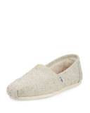Alpargata Speckled Slip-On Flat, Black/White