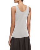 Perfect Jersey Scoop-Neck Tank, Silver Cloud, Petite