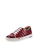 Playfield Side-Stitch Leather Sneaker, Red