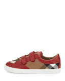 Heacham Check Canvas Sneaker, Red/Tan, Toddler