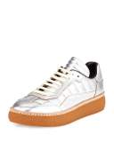 Eden Metallic Leather Creeper, Silver