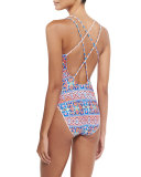 Corsica Tile-Print One-Piece Swimsuit