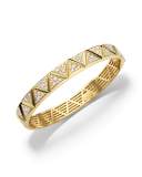 18K Yellow Gold Triangoli Diamond Bangle Bracelet