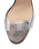 Estro Leather & PVC Ankle-Wrap Sandal
