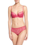 Iris Lace-Front Briefs, Pink