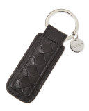 Intrecciato Key Ring, Black