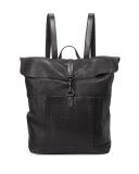 Alexandria Bubble Lamb Leather Backpack, Black