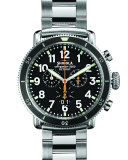 48mm Runwell Sport Chrono Watch, Stainless Steel/Black 