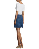 Crochet Lace-Up Top, Blanc