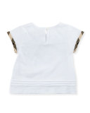 Gisselle Pintucked Jersey Tee, White, Size 6M-3