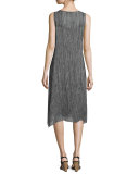 Firefly Printed Crinkle Silk Dress, Black, Petite
