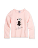 Dancing Choupette Long-Sleeve Jersey Tee, Washed Pink, Size 6-10