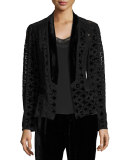 Pippa Velvet & Crocheted Combo Jacket, Black