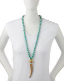 Amazonite Necklace with Horn Pendant