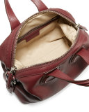 Nightingale Small Waxy Leather Satchel Bag, Red