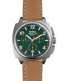 40mm Brakeman Chronograph Watch, Green/Brown