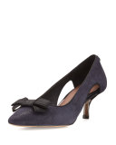 Dova Cutout Bow Kitten-Heel Pump