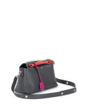 By The Way Small Tricolor Satchel Bag, Dark Gray