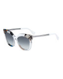 Printed Pointed Square Sunglasses