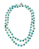 Jasper Bead Crocheted Necklace, 44"