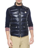 Gui Quilted Puffer Vest, Navy
