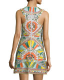 Natali Sleeveless Sequined Racerback Dress, Multicolor