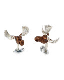 Sterling Silver Moose Cuff Links
