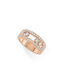Move Diamond Band Ring in 18K Rose Gold