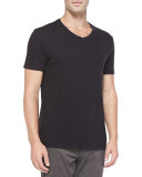 Slub Jersey V-Neck Tee, Black