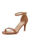 Nunaked Mid-Heel Ankle-Strap Sandal, Miel