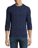 Jacquard Diamond-Print Long-Sleeve Shirt, Blue
